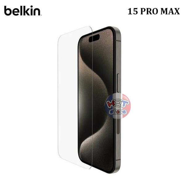 Kính cường lực Belkin ScreenForce cho iPhone 15 Pro Max có khuôn dán