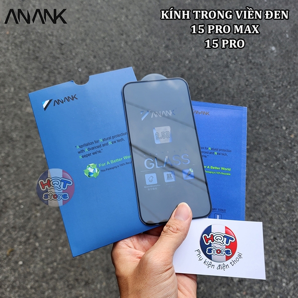 Kính cường lực trong suốt Anank Clear 2.5D iPhone 15 Pro Max / 15 Pro