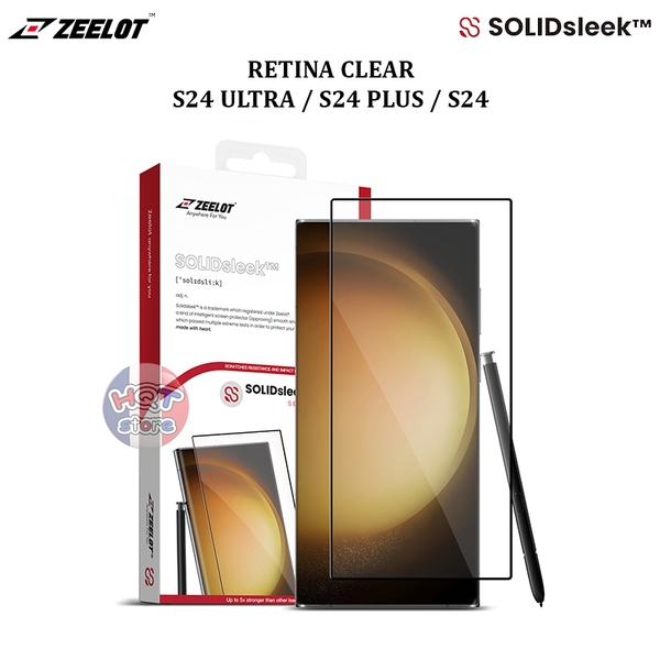Kính cường lực ZEELOT SOLIDsleek Retina Clear Samsung S24 Ultra / S24 Plus / S24