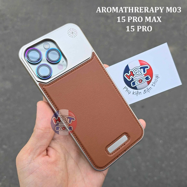 Ốp lưng nhôm da Aromathrerapy M03 iPhone 15 Pro Max / 15 Pro
