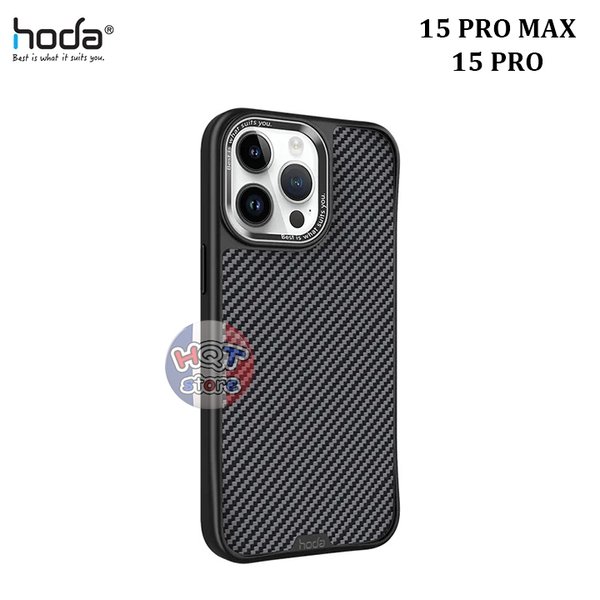 Ốp lưng sợi Carbon Kevlar Hoda Diverse Case iPhone 15 Pro Max / 15 Pro