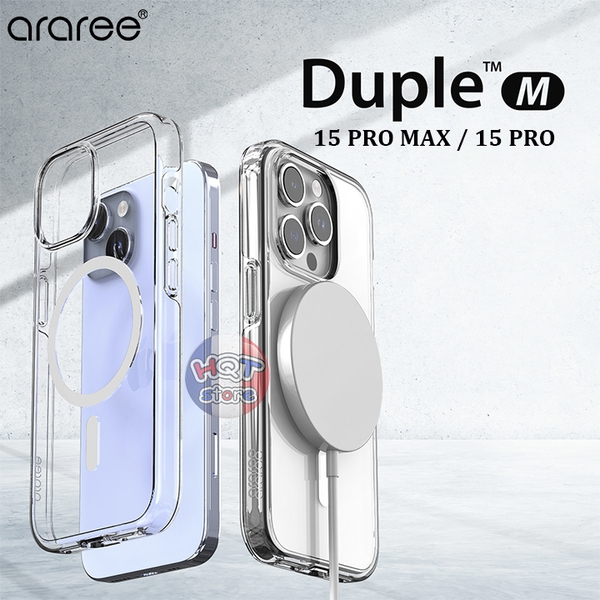 Ốp lưng Araree Duple M Clear Magsafe cho IPhone 15 Pro Max / 15 Pro