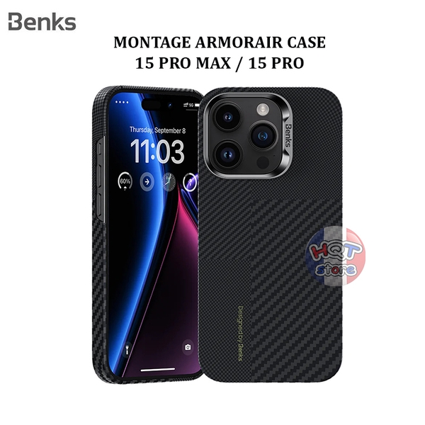 Ốp lưng carbon Benks Montage ArmorAir Case iPhone 15 Pro Max / 15 Pro