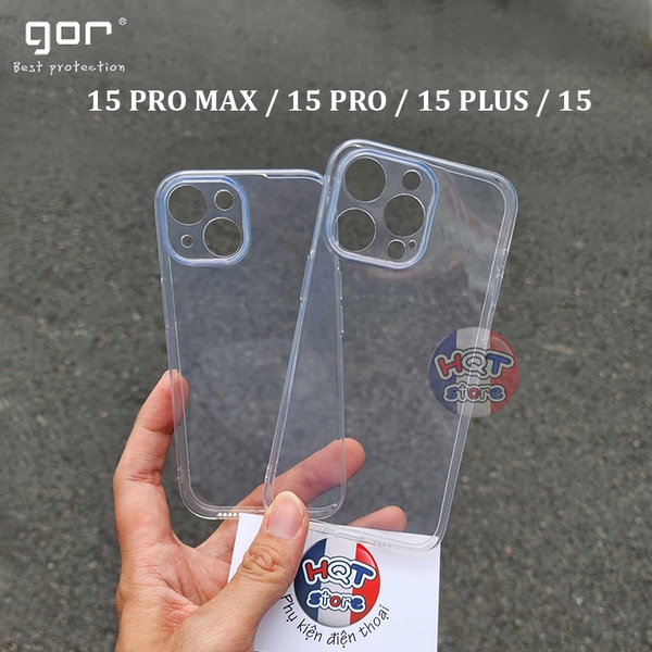 Ốp lưng dẻo trong suốt Gor Nature IPhone 15 Pro Max 15 Pro 15 Plus 15