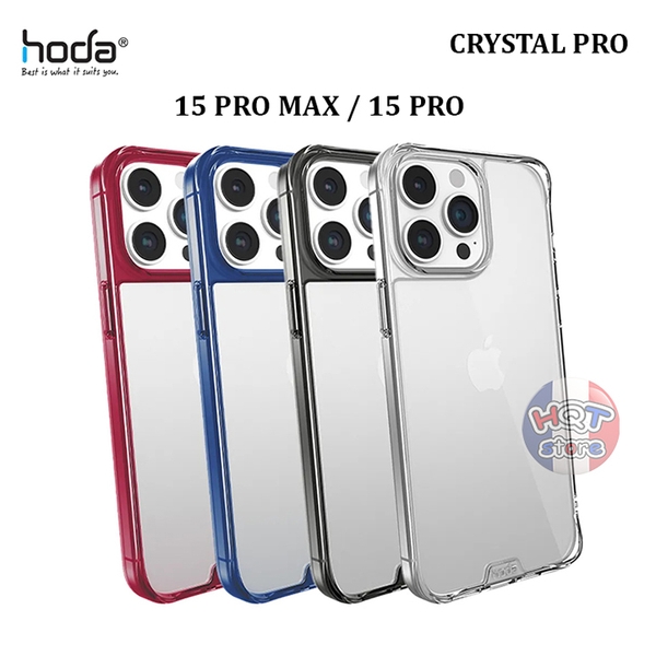 Ốp lưng kính cường lực HODA Crystal Pro IPhone 15 Pro Max / 15 Pro