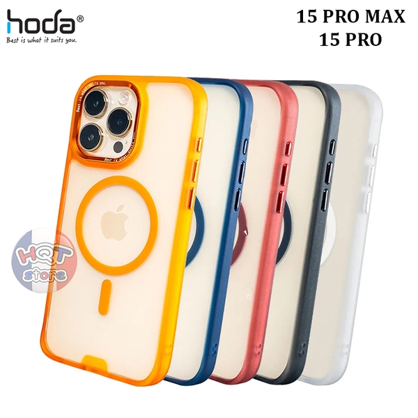 Ốp lưng nhám mờ HODA Rough Case Magsafe cho IPhone 15 Pro Max / 15 Pro