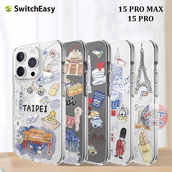 Ốp lưng trong suốt có hình SwitchEasy City IPhone 15 Pro Max 15 Pro