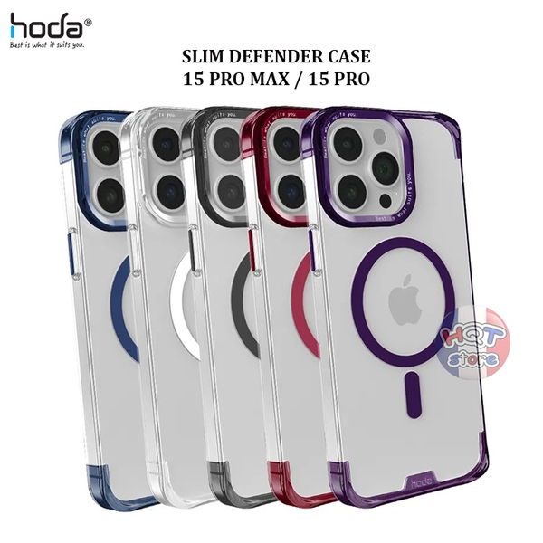 Ốp lưng trong suốt HODA Slim Defender Case iPhone 15 Pro Max / 15 Pro