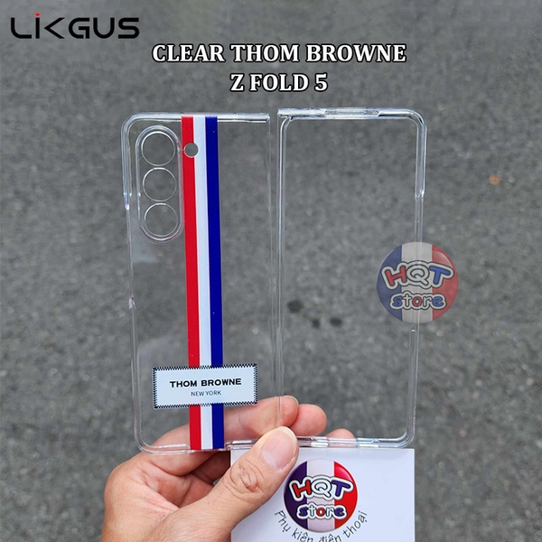 Ốp lưng trong suốt Likgus Clear Thom Browne cho Galaxy Z Fold 5