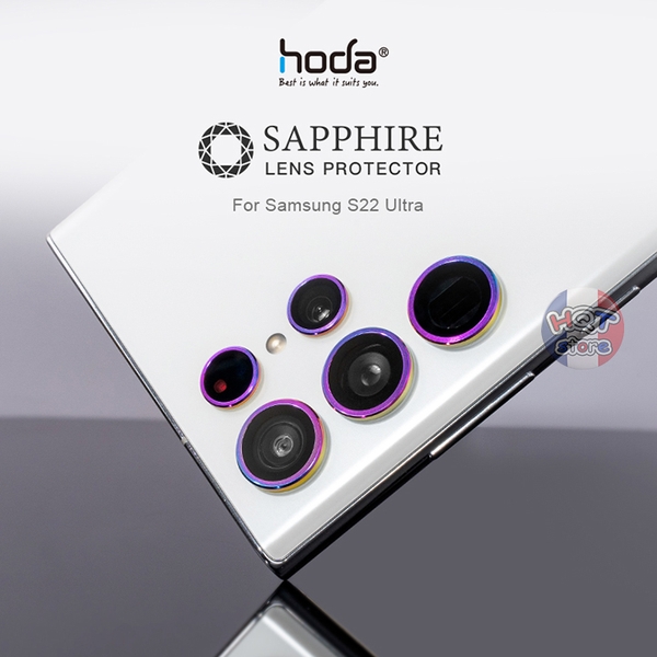 Ốp viền kính bảo vệ 5 Camera Hoda Sapphire cho Samsung S22 Ultra
