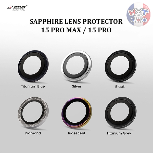 Ốp viền kính Camera ZEELOT Plshield Sapphire IPhone 15 Pro Max 15 Pro