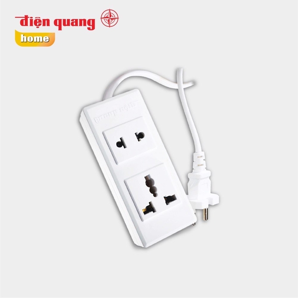 Ổ cắm Điện Quang ĐQ 001A-02 ( 2 lỗ )