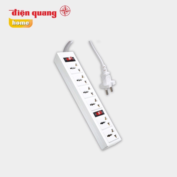 Ổ cắm Điện Quang ĐQ 003A-04 ( 6 lỗ 3 chấu )