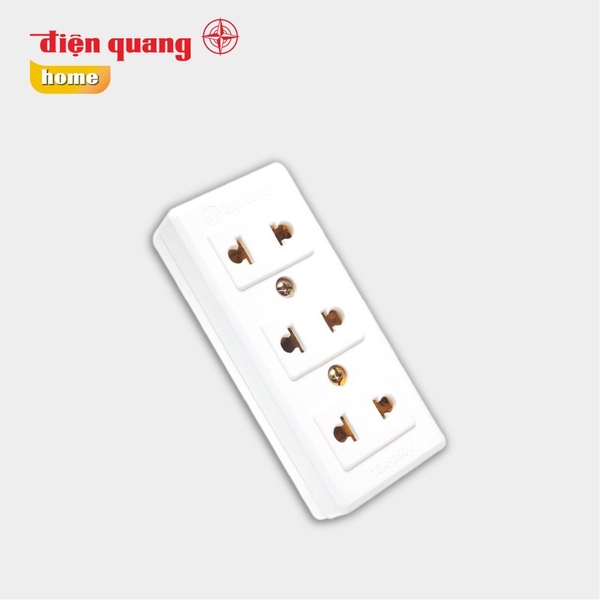 Ổ cắm Điện Quang ĐQ 004A-02 ( 3 lỗ không dây )