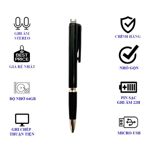 Máy Ghi Âm SUNTECH V1-64Gb