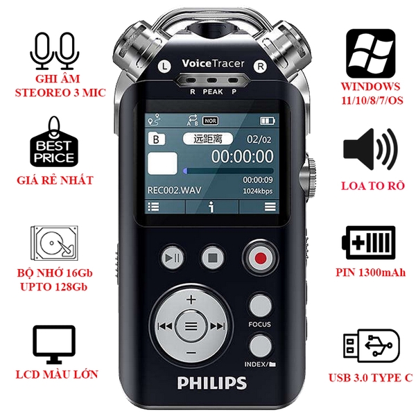 Máy Ghi Âm Philips VTR7800/93 - 16G