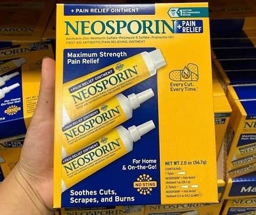 Kem mỡ kháng sinh Neosporin First Aid Maximum Strength Ointment của Mỹ set 3 tuýp