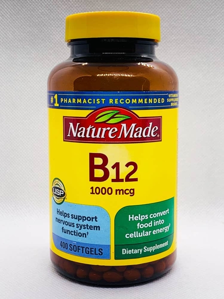 Viên Bổ Sung Vitamin B12 Nature Made 1000mcg - 400 viên( Hàng Mỹ đủ Bill)