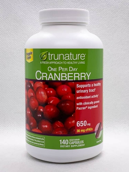 VIÊN HỖ TRỢ ĐƯỜNG TIẾT NIỆU TRUNATURE CRANBERRY 650MG (Hộp 140 viên) hàng Mỹ đủ Bill