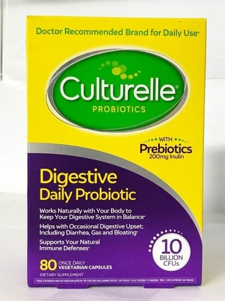 Viên uống hỗ trợ hệ tiêu hóa từ Culturelle Digestive Health Probiotic 80 viên (Hàng nội địa Mỹ )