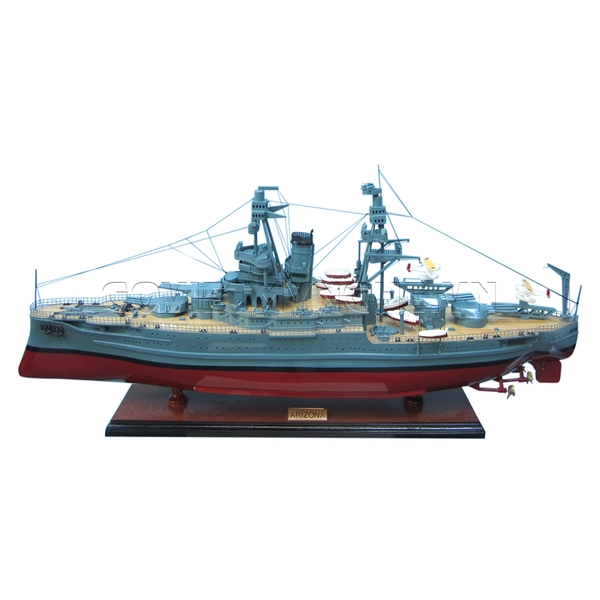 Mô Hình Tàu Hạm Đội Uss Arizona (Thân 88cm - Gỗ Sơn)