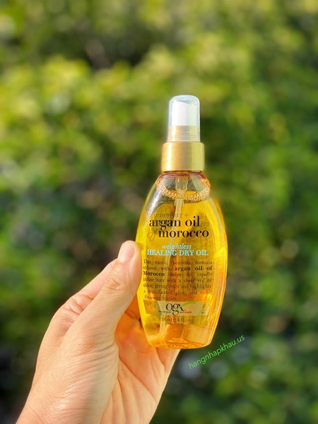 Xịt Dưỡng Tóc OGX Argan Oil Morocco Healing Dry Oil 118ml - MADE IN USA.