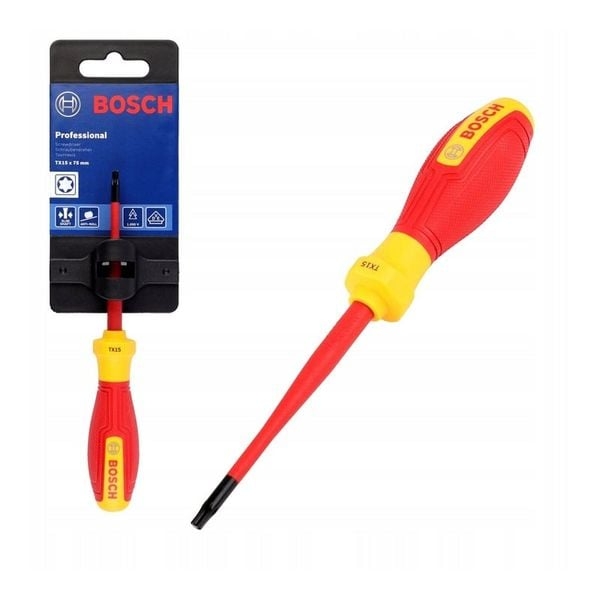 Tua vít cách điện VDEđầu bông TX15 Bosch 1600A02NC6