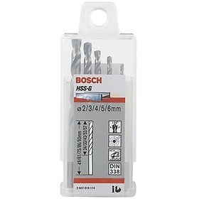 Mũi khoan sắt HSS-G (bộ hỗn hợp 5 mũi) - MỚI Bosch 2607019114