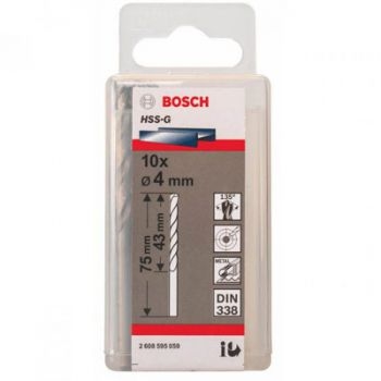 Mũi khoan sắt HSS-G 4mm (hộp 10 mũi) Bosch 2608595059