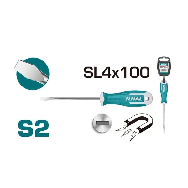 Tua vít dẹp 4x100mm THT264100 TOTAL