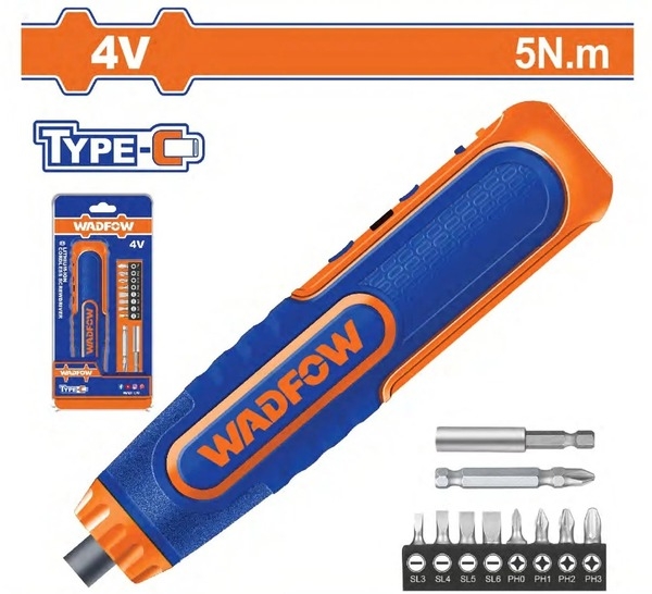 Máy siết vít dùng pin 4V- 5Nm (không kèm đầu và dây cáp sạc) WADFOW - WCV4435