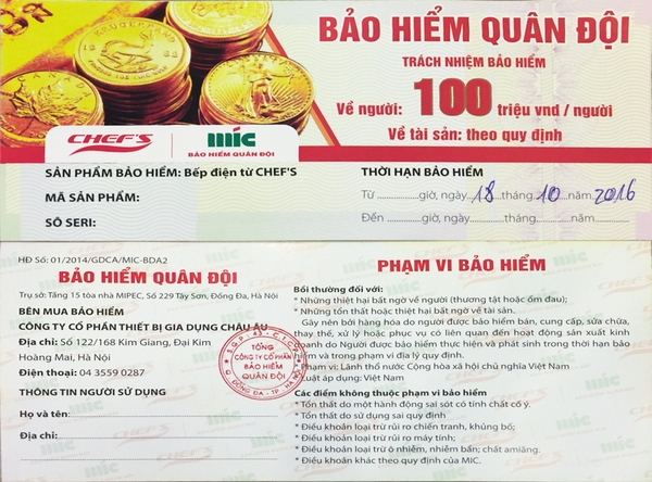 Chính sách mới bảo hiểm cho người sử dụng bếp từ đầu tiên ở Việt Nam