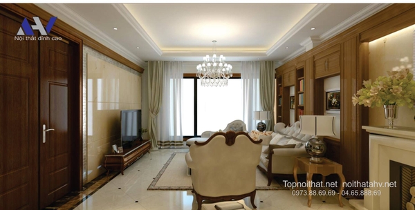 Công trình nội thất gỗ tự nhiên nhà anh Bình