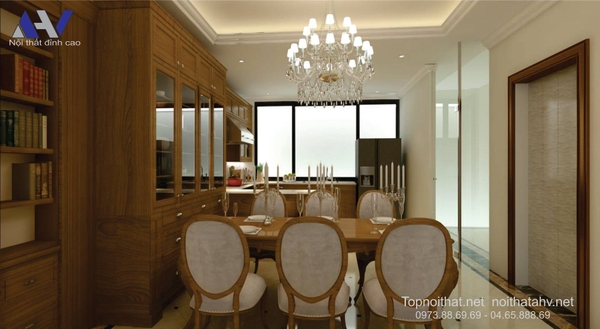 Công trình nội thất gỗ tự nhiên nhà anh Bình