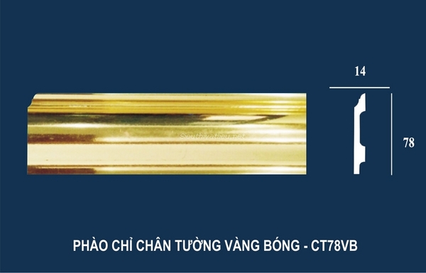 Phào chỉ PS len tường vàng bóng CT78VB