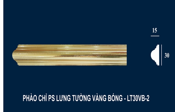 Phào chỉ PS lưng tường vàng bóng LT30VB-2