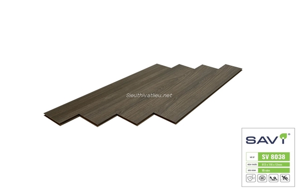Sàn gỗ Savi 12mm SV8038 bản nhỏ