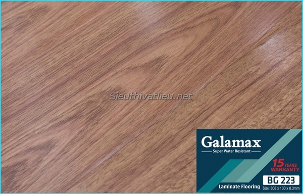 Sàn gỗ Galamax bản nhỏ 8mm BG223 màu nâu