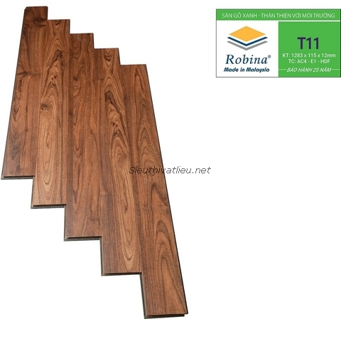 Sàn gỗ  Malaysia Robina T11 12mm bản nhỏ