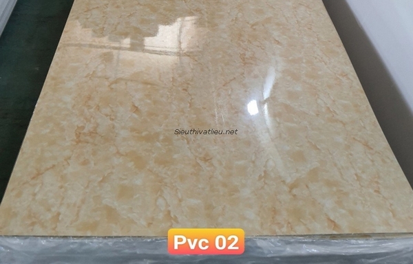 Tấm nhựa pvc vân đá màu kem PVC02