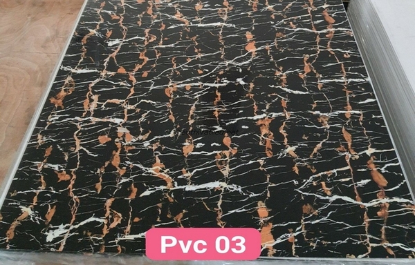 Tấm nhựa pvc vân đá màu đen PVC03