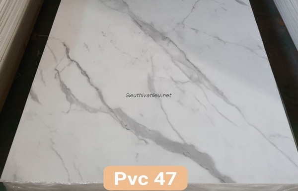 Tấm nhựa pvc vân đá màu trắng PVC47