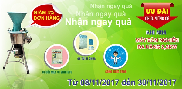 Thông báo chương trình khuyến mãi khi mua Máy băm nghiền đa năng 3A2,2Kw