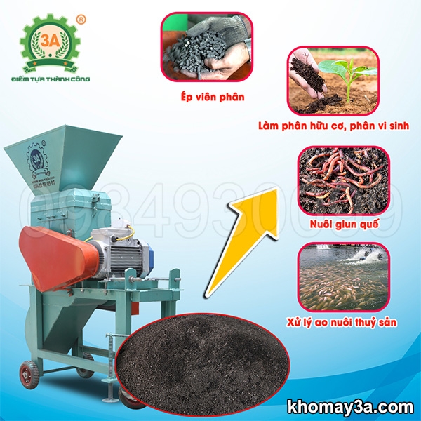 Máy đánh tơi phân hữu cơ ứng dụng tuyệt vời cho ngành nông nghiệp