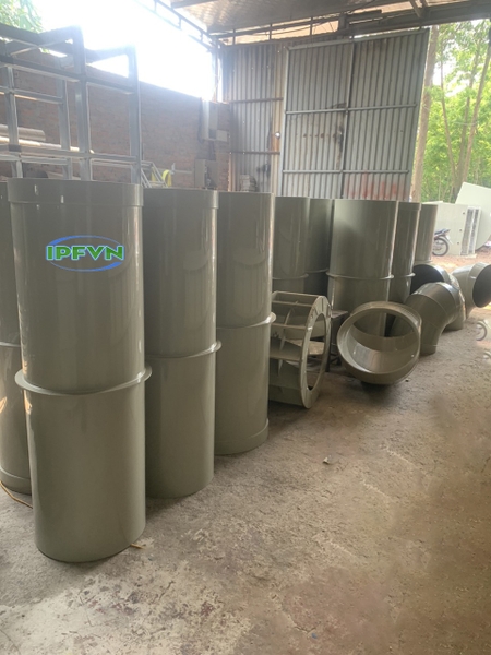 Thi công đường ống xử lý khí thải bằng ống nhựa PP D400 MM tại khu công nghiệp ở Bắc Ninh
