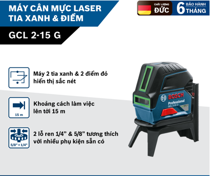 Máy cân mực laze xanh Bosch GCL 2-15G