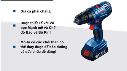 Máy khoan vặn vít dùng pin Bosch GSR 180-LI (kèm phụ kiện)
