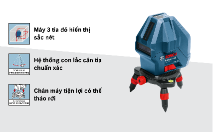 Máy cân mực laser tia đỏ Bosch GLL 3-15X