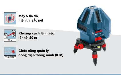 Máy cân mực laser tia đỏ Bosch GLL 5-50 X