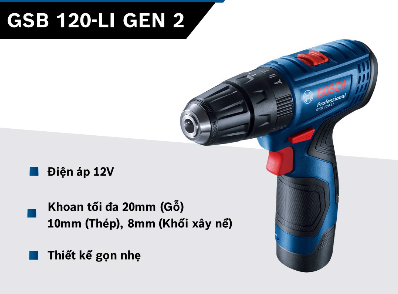 Máy khoan động lực dùng pin GSB 120-LI Gen 2